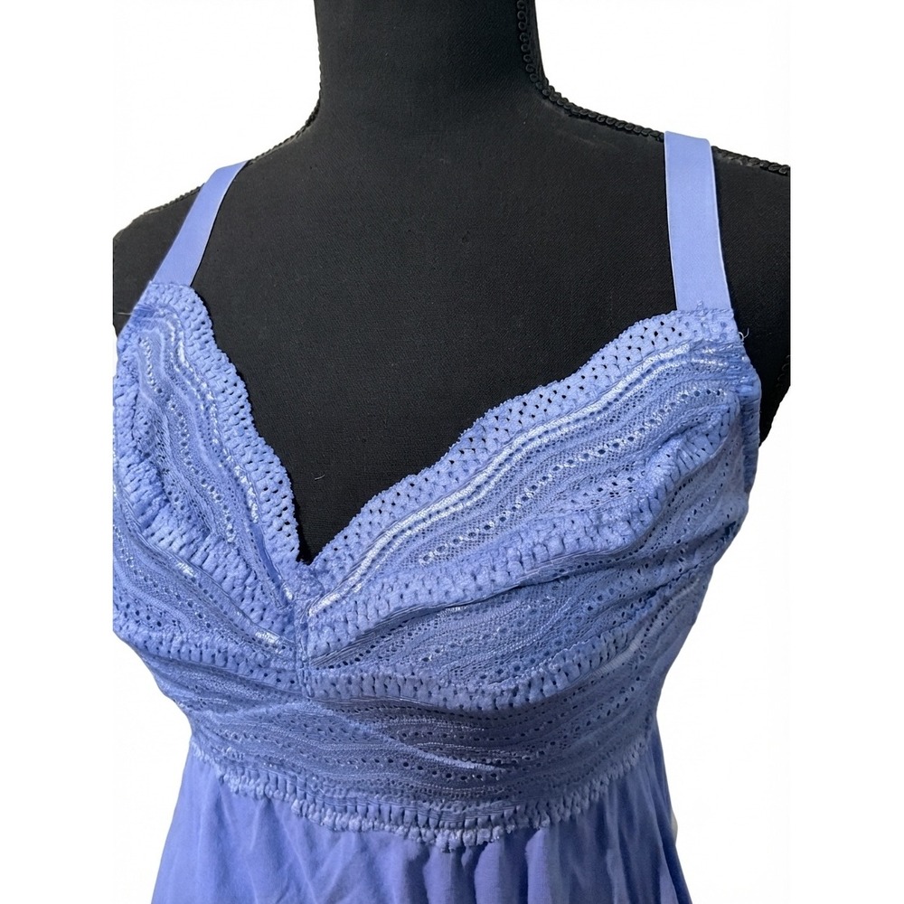 Cosabella Dolce Babydoll Chemise Women Small Blue Excellent Eyelet Lace Italy - Picture 3 of 6